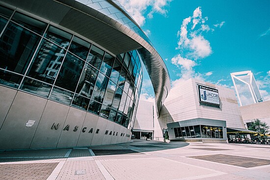 NASCAR Hall of Fame showcases modern architecture and reflects Charlottes vibrant cityscape.