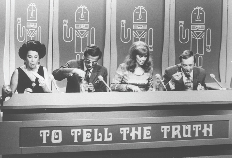 Classic game show To Tell the Truth features contestants trying pickles.